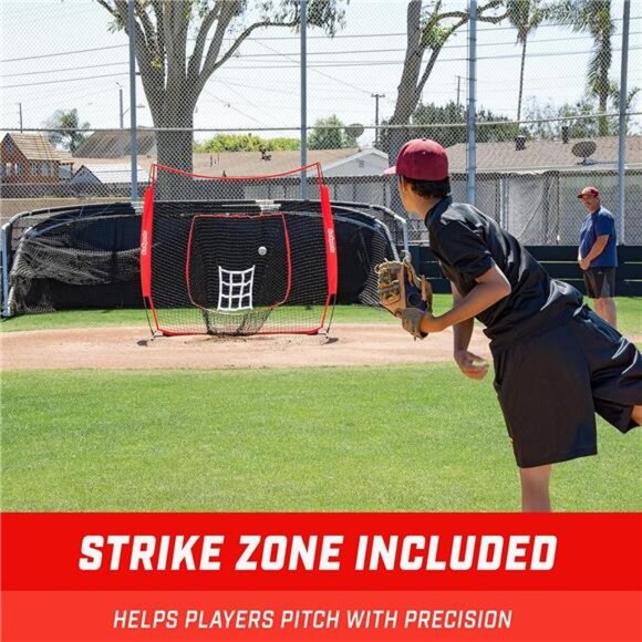 7ft x7ft Baseball & Softball Practice Hitting & Pitching Net with Bow Type Frame - Picture 5 of 7